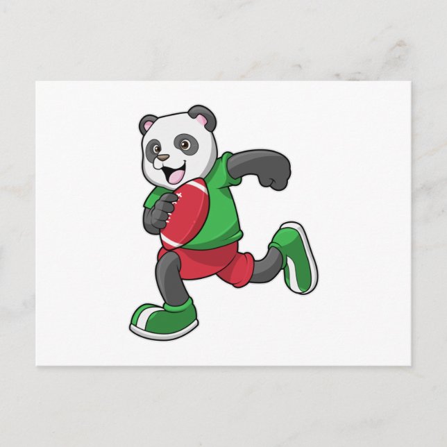 Cartão Postal Panda no Futebol com Equipamento (Frente)