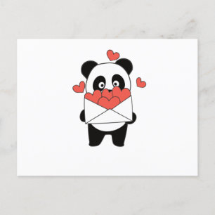 Cartão Postal Panda Para Animais Dias de os namorados Cutes Com