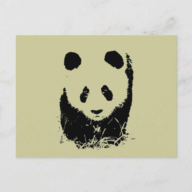 Cartão Postal Panda Pop Art (Frente)