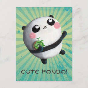 Cartão Postal Panda Redonda Bonita