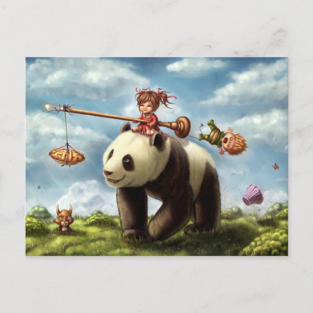 Cartão Postal Panda Ride (Frente)
