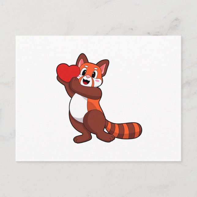 Cartão Postal panda-vermelho-em-Love-with-Heart.PNG (Frente)
