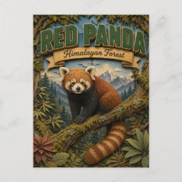 Cartão Postal Panda Vermelho Floresta do Himalaia POPCUT