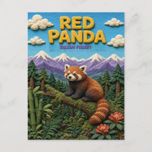 Cartão Postal Panda Vermelho Floresta Sikkim KlayKoo Moderno