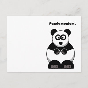 Cartão Postal Pandamonium Engraçado Cartoon de Panda, Punho de E