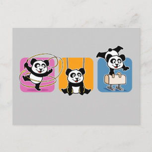 Cartão Postal Pandas de ginástica