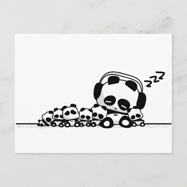 Cartão Postal Pandas do sono (Frente)