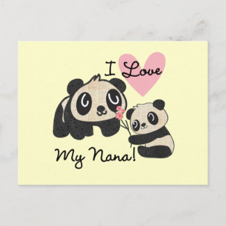 Cartão Postal Pandas I Love My Nana