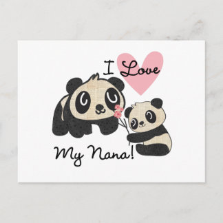 Cartão Postal Pandas I Love My Nana