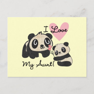 Cartão Postal Pandas I Love My tia