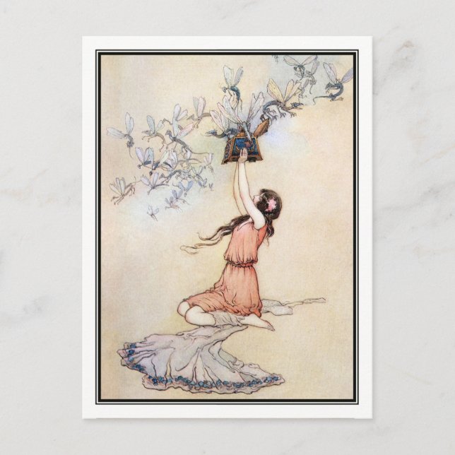 Cartão Postal Pandora's Box de Warwick Goble (Frente)