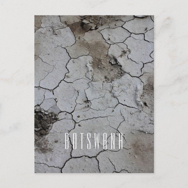 Cartão Postal Panelas de Sal do Botswana Lama seca rachada (Frente)