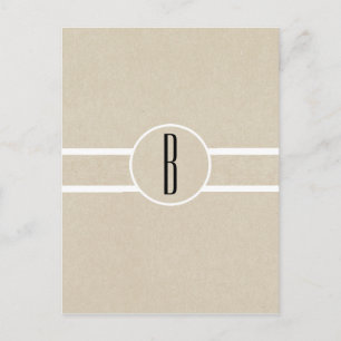 Cartão Postal Panfleto Simples Minimalista Kraft Rústico Monogra