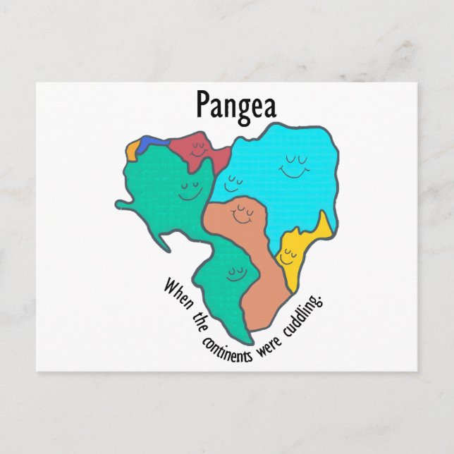 Cartão Postal Pangea Continents Cuddling Multicolor (Frente)