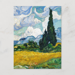Cartão Postal Paninting Art Vintage Wheat Field Cypresse Van Gog