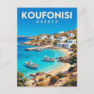 Cartão Postal Pano Koufonisi, Koufonisia Grécia