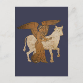 Cartão Postal Panoply - A deusa grega Nike com um touro
