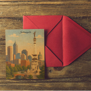Cartão Postal Panorama da Cidade de Indianapolis Indiana