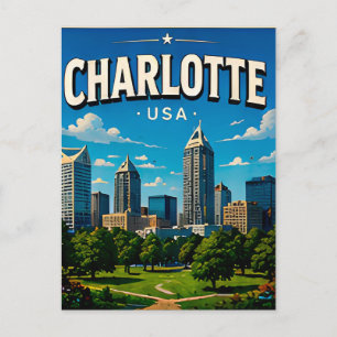 Cartão Postal Panorama de Charlotte Uptown