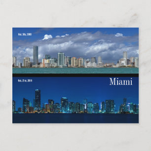 Cartão Postal Panorama de Miami em 2006 e 2010