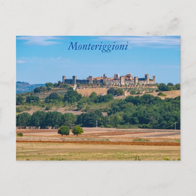 Cartão Postal Panorama de Monteriggioni, Toscana, Itália - Cartã (Frente)