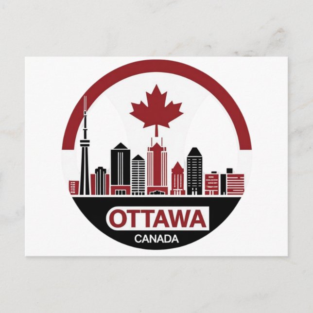 Cartão Postal Panorama de Ottawa Canadá (Frente)