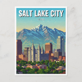 Cartão Postal Panorama de Salt Lake City Utah