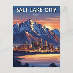 Cartão Postal Panorama de Salt Lake City Utah
