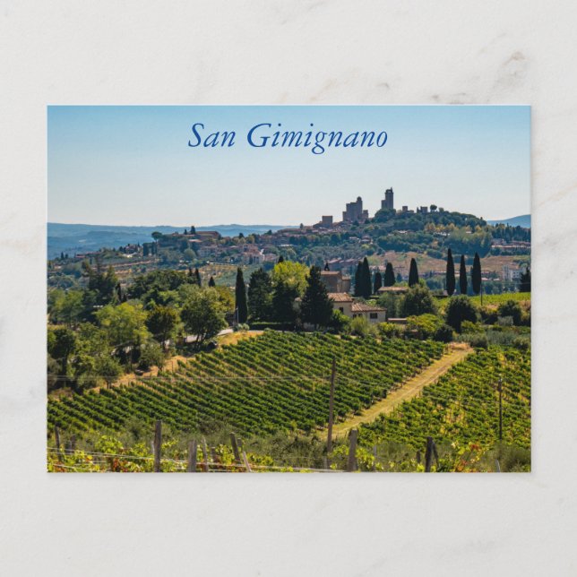 Cartão Postal Panorama de San Gimignano, Toscana, Itália Post Po (Frente)