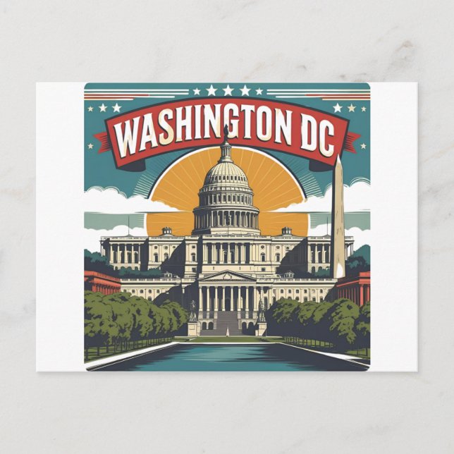 Cartão Postal Panorama de Washington DC (Frente)