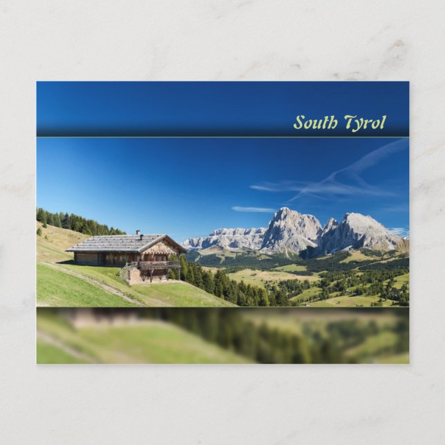 Cartão Postal Panorama do Tirol do Sul (Frente)
