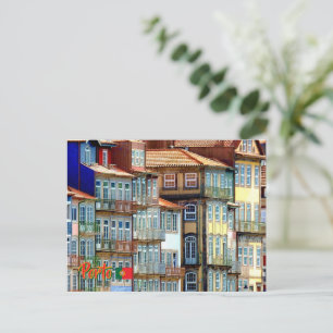 Cartão Postal Panorama ribeirinho da cidade do Porto em Portugal