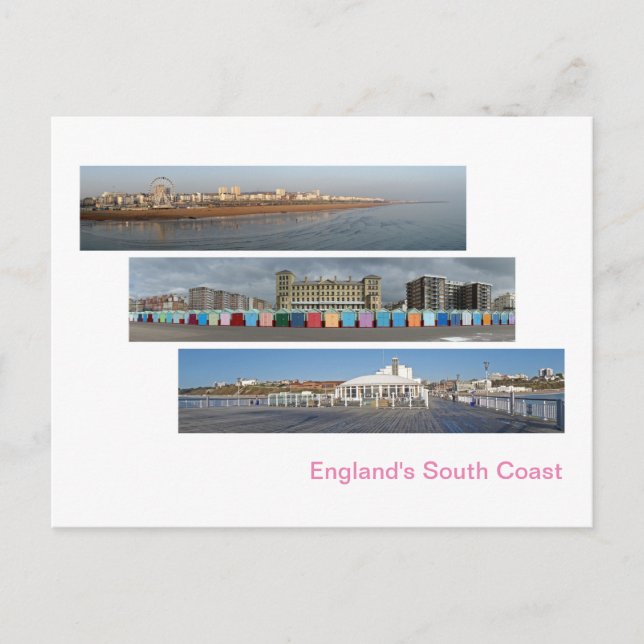 Cartão Postal Panoramas da Costa Sul da Inglaterra (Frente)