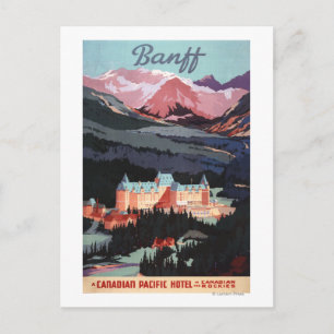 Cartão Postal Panorâmica do Poster do Hotel Banff Primavera