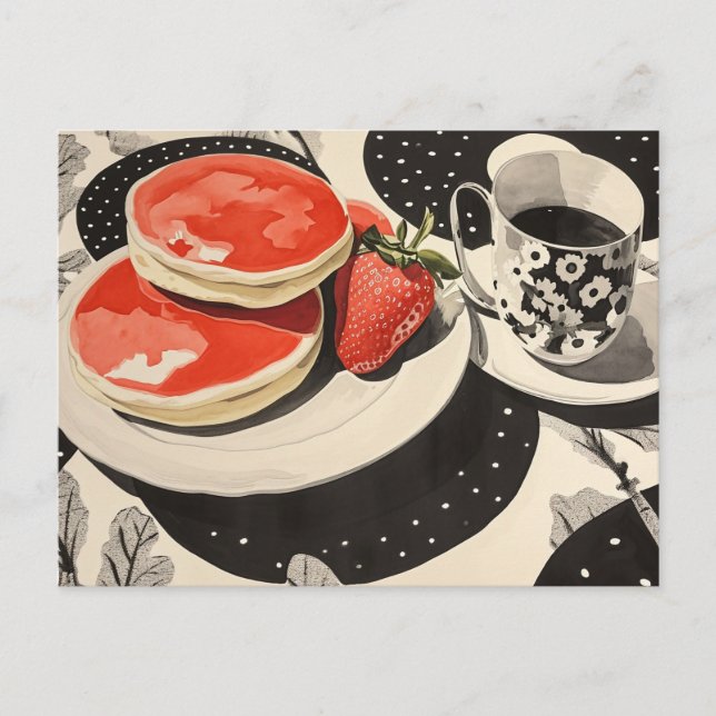 Cartão Postal Panquecas e café (Frente)