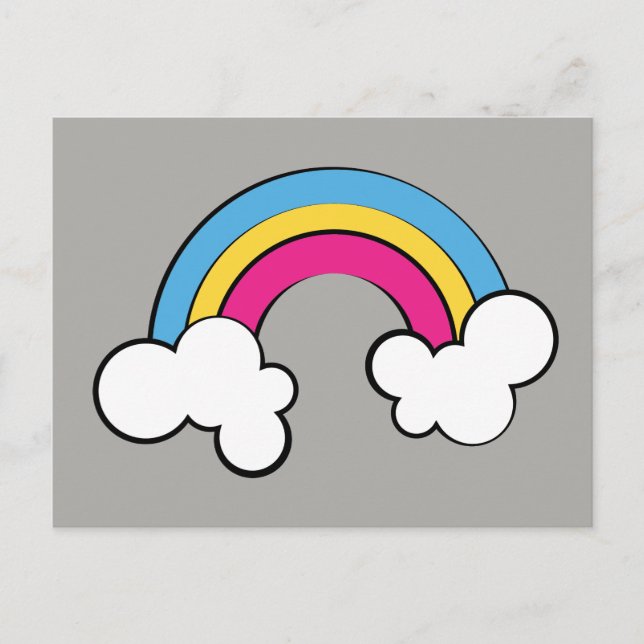 Cartão Postal Pansexual | Design arco-íris | (Frente)