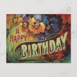 Cartão Postal Pansies Pansy Rainbow Flowers Floral