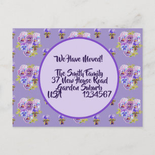 Cartão Postal Pansy Flowers Novo Cartão-Postal De Endereço, Es