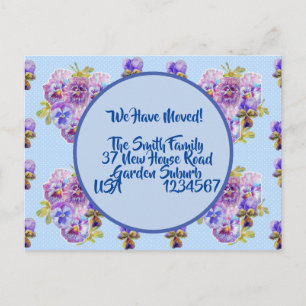 Cartão Postal Pansy Flowers Novo Cartão-Postal De Endereço, Esta