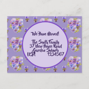 Cartão Postal Pansy Flowers Novo Cartão-Postal De Endereço, Esta