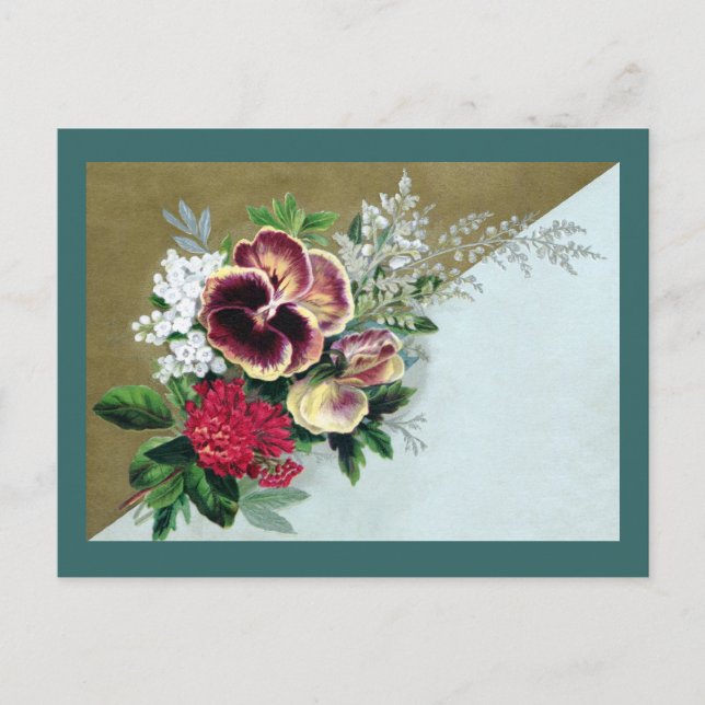 Cartão Postal Pansy Tussie-Mussie (Frente)