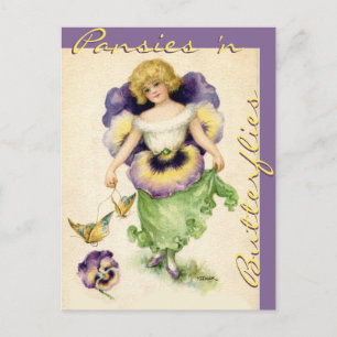 CARTÃO POSTAL "PANSY WINGS 'N LETTUCE SKIRT"