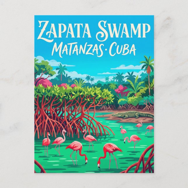 Cartão Postal Pântano de Zapata Cuba (Frente)