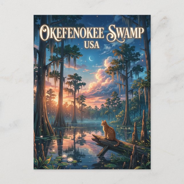 Cartão Postal Pântano Okefenokee EUA (Frente)