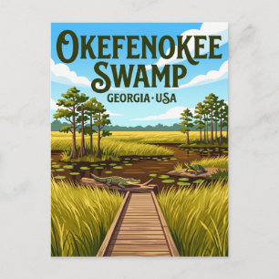 Cartão Postal Pântano Okefenokee EUA