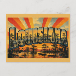 Cartão Postal Pântanos Bayous Musgo Espanhol Arte Louisiana