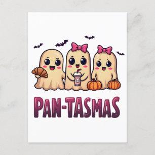 Cartão Postal Pantasmas Engraçado Fantasma Groovy Retro Hallowee