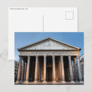 Cartão Postal Panteão templo sagrado ao amanhecer - Roma, Itália