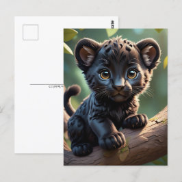 Cartão Postal Pantera bebê na selva, Cartão-postal