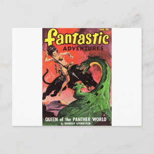 Cartão Postal Pantero vs Dinossauro